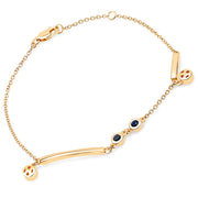 Bids.com 18K Yellow Gold Plated 0.24 Carat Genuine Blue Sapphire .925 Sterling Silver Bracelet Bracelets White Smoke size 8.25
