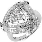 Bids.com 1.23 Carat Genuine White Diamond .925 Sterling Silver Ring Rings White Smoke size 7.00,size 8.00,size 6.00,size 9.00