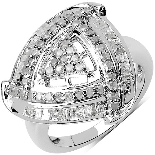 Bids.com 1.23 Carat Genuine White Diamond .925 Sterling Silver Ring Rings White Smoke size 7.00,size 8.00,size 6.00,size 9.00