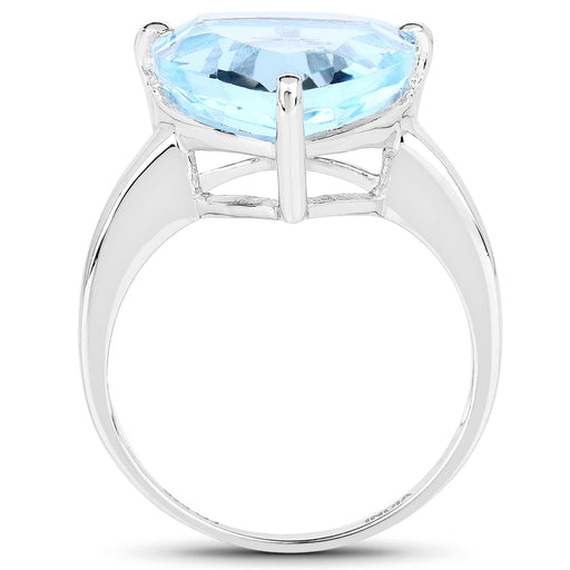 Bids.com 9.00 Carat Genuine Blue Topaz .925 Sterling Silver Ring Rings White Smoke size 9.00,size 6.00,size 7.00,size 8.00