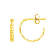 Bids.com 14k Yellow Gold Delicate Chain Hoop Earrings Earrings White Smoke Yellow Gold
