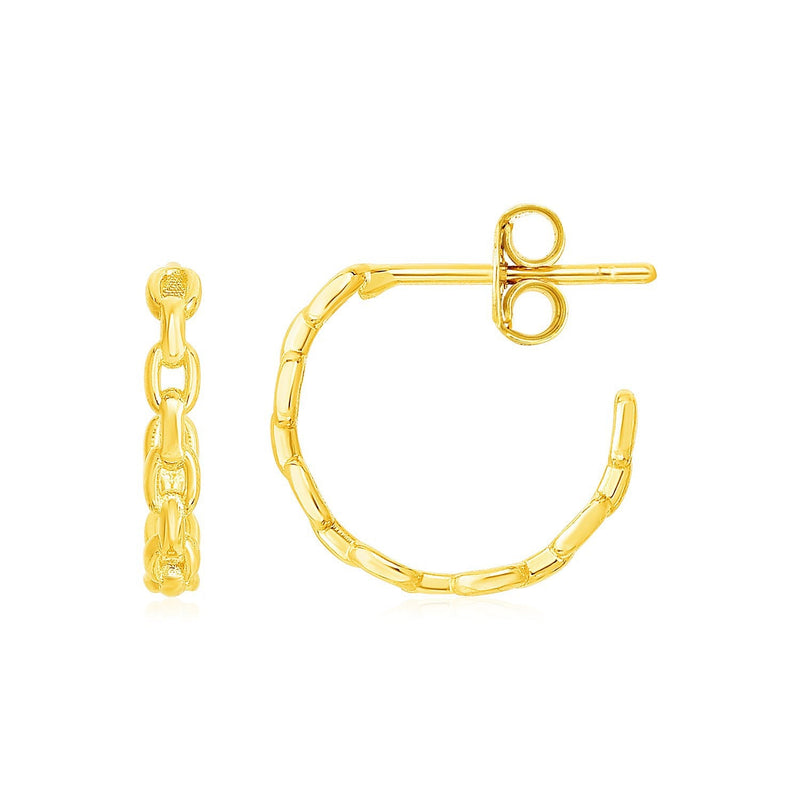 Bids.com 14k Yellow Gold Delicate Chain Hoop Earrings Earrings White Smoke Yellow Gold