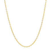 Bids.com 18k Yellow Gold Round Cable Link Chain 1.5mm Necklaces White Smoke 16 / Yellow Gold,18 / Yellow Gold