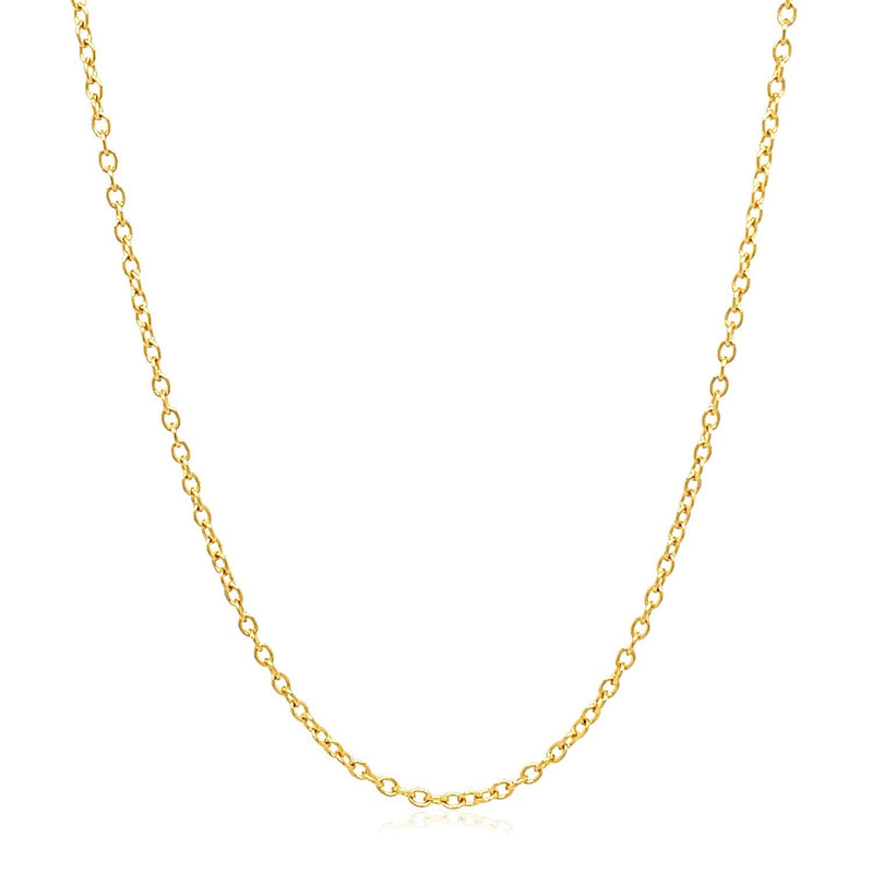 Bids.com 18k Yellow Gold Round Cable Link Chain 1.5mm Necklaces White Smoke 16 / Yellow Gold,18 / Yellow Gold