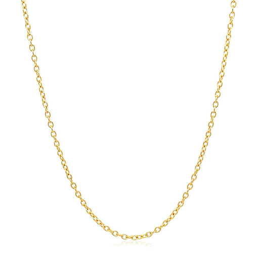 Bids.com 18k Yellow Gold Round Cable Link Chain 1.5mm Necklaces White Smoke 16 / Yellow Gold,18 / Yellow Gold