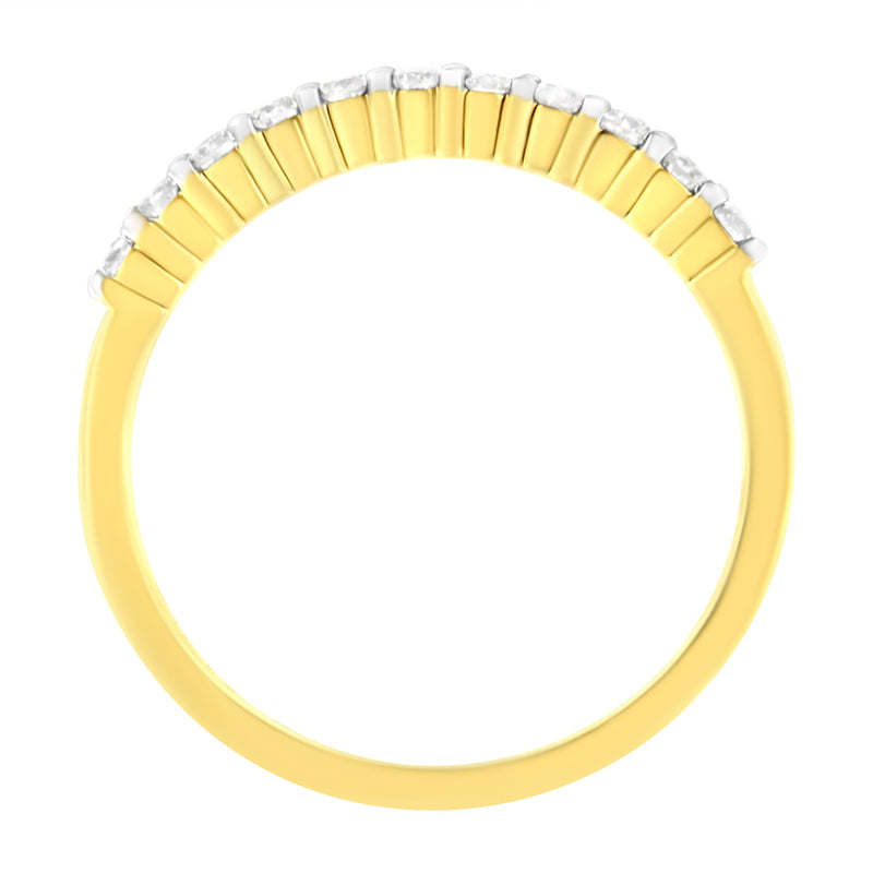 Bids.com IGI Certified 1/4 Cttw Diamond 10K Yellow Gold Prong Set Fluted Band Style Ring (I-J Color, I2-I3 Clarity) - Size 7 Rings White Smoke 7 / Yellow.Gold,6 / Yellow.Gold,8 / Yellow.Gold,9 / Yellow.Gold