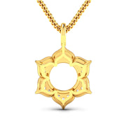 Bids.com 0.14 Carat Genuine White Diamond 14K Yellow Gold Semi Mount Pendant - holds 8.00mm Round Gemstone Pendants White Smoke