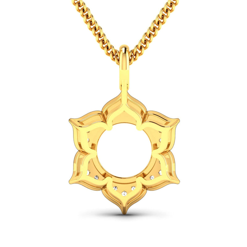 Bids.com 0.14 Carat Genuine White Diamond 14K Yellow Gold Semi Mount Pendant - holds 8.00mm Round Gemstone Pendants White Smoke