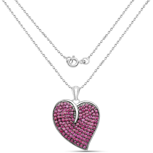 Bids.com 4.98 Carat Genuine Ruby .925 Sterling Silver Pendant Pendants White Smoke