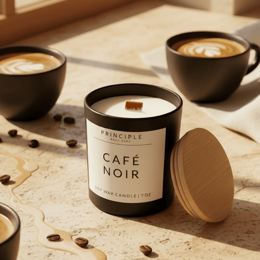 P R I N C I P L E Café Noir Soy Wax Candle Candles Wheat