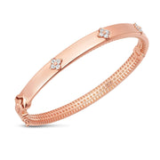 Bids.com 14k Rose Gold Trilogy Diamond Bangle (5.40 mm) Bracelets White Smoke 7 / Rose Gold