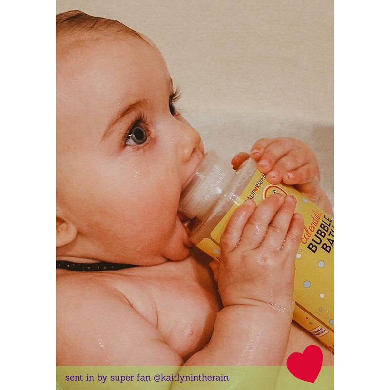 California Baby Calendula™ Bubble Bath Bubble Bath Dark Gray 13oz/384mL,64oz/half gallon,2oz/59mL