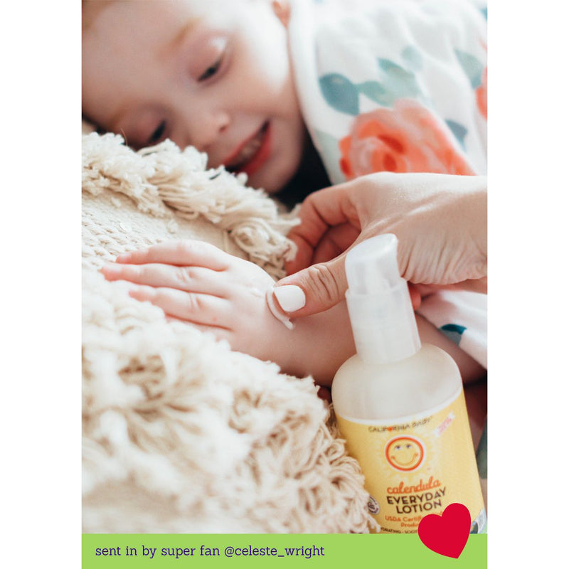 California Baby Calendula™ Everyday Lotion Lotions Lavender 8.5oz/251mL,19oz/562mL,64oz/half gallon,2oz/59ml