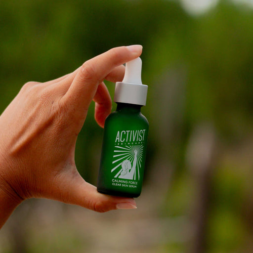Activist Skincare Calming Force Clear Skin Serum Step 3: Treat Dark Olive Green Bottle (30 mL),Refill (30 mL)