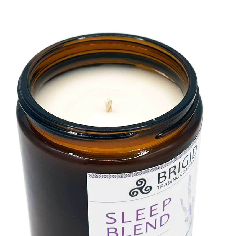 Brigid Trading Company Sleep Blend Soy Wax Candle - Lavender, Chamomile, and Vanilla Aromatherapy Candle White Smoke 7oz amber jar,3oz pewter tin