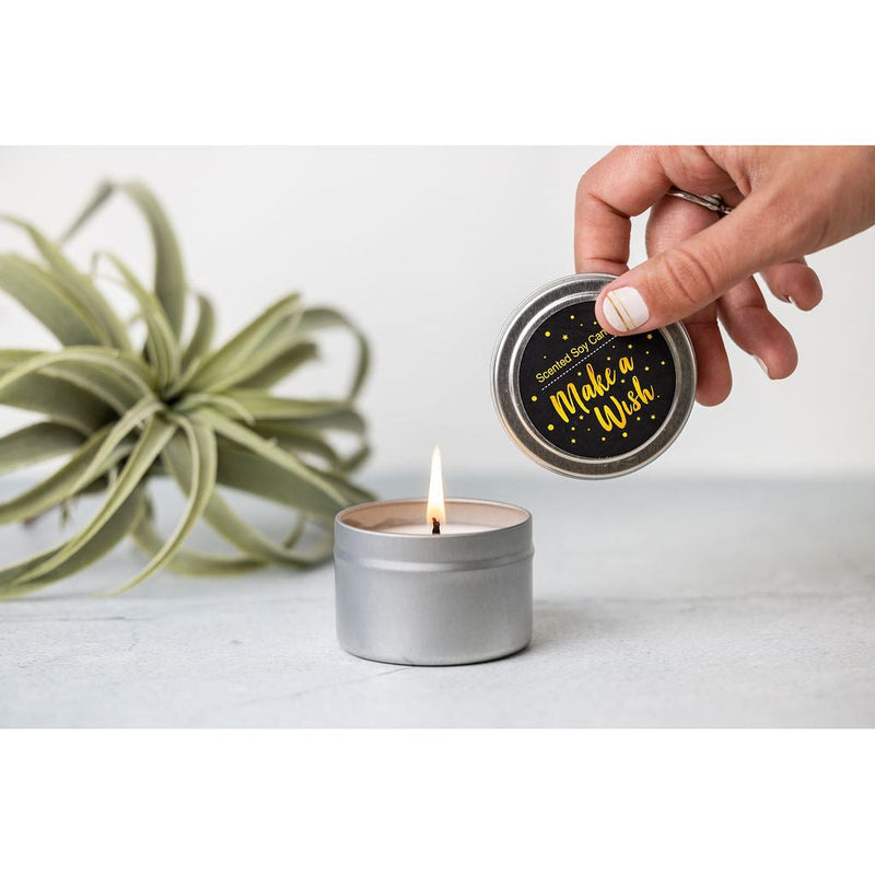 Lizush Trio of Tin Soy Candle - Scented with Bergamot and Lavender Essential oils Lavender