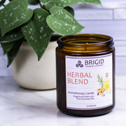 Brigid Trading Company Herbal Blend Soy Wax Candle - Frankincense, Rosemary, and Myrtle Aromatherapy Candle Lavender 7oz amber jar,3oz pewter tin