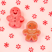 Spongellé Candy Cane | Holiday Gingerbread Body Wash Infused Buffer Orange Red