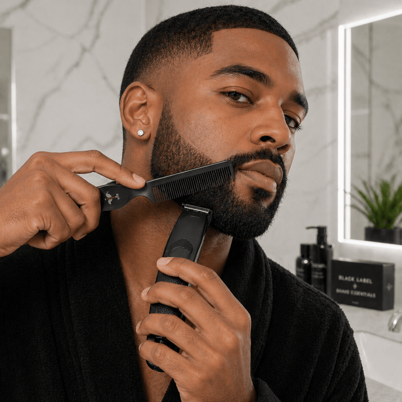 Shave Essentials Carbon Styling Comb Combs & Brushes Black BLACK,RED