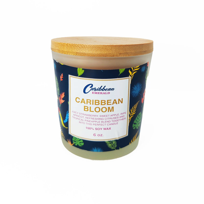 Caribbean Emerald CARIBBEAN BLOOM Candle White Smoke 4 OZ,6 OZ