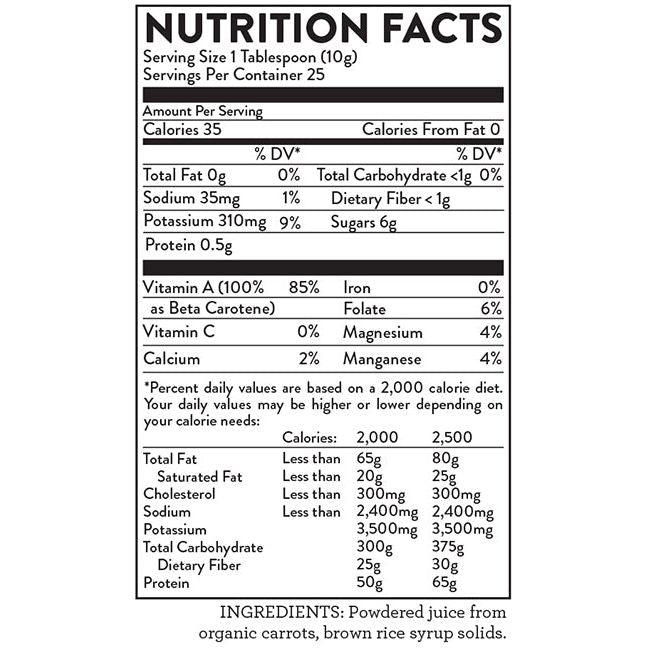Hallelujah Diet CarrotJuiceMax - Organic Carrot Juice Powder Dehydrated Juice Powder Black