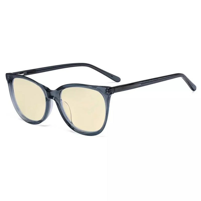 eyekeeper.com Cat-eye Blue Light Blocking Eyeglasses BC1901-BB60 Eyeglasses White Smoke Grey / without magnification