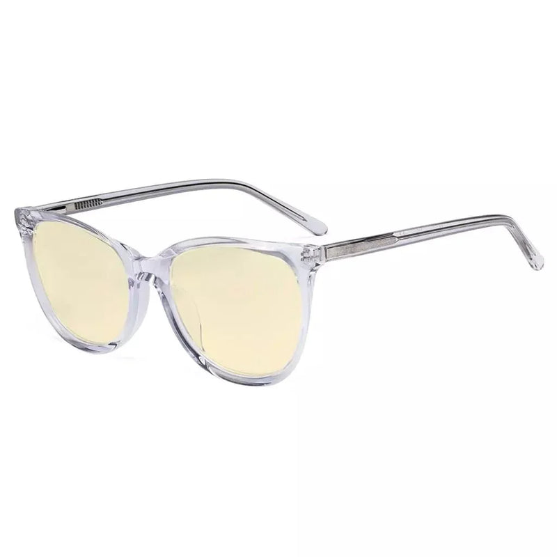 eyekeeper.com Cat-eye Blue Light Blocking Eyeglasses BC1901-BB60 Eyeglasses White Smoke Clear / without magnification