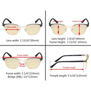 eyekeeper.com Cat-eye Blue Light Blocking Eyeglasses LX19009-BB60 Eyeglasses White Smoke Black / without magnification,Purple / without magnification,Red / without magnification