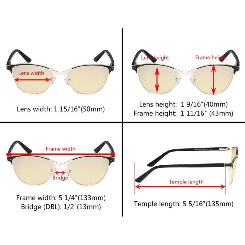 eyekeeper.com Cat-eye Blue Light Blocking Eyeglasses LX19009-BB60 Eyeglasses White Smoke Black / without magnification,Purple / without magnification,Red / without magnification