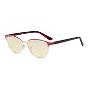 eyekeeper.com Cat-eye Blue Light Blocking Eyeglasses LX19009-BB60 Eyeglasses White Smoke Red / without magnification