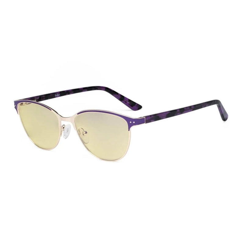 eyekeeper.com Cat-eye Blue Light Blocking Eyeglasses LX19009-BB60 Eyeglasses White Smoke Purple / without magnification