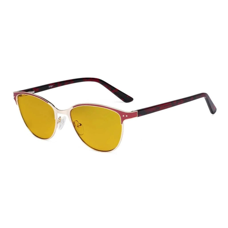 eyekeeper.com Cat-eye Blue Light Blocking Eyeglasses LX19009-BB90 Eyeglasses White Smoke Red / without magnification