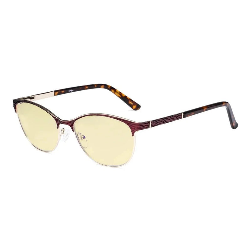 eyekeeper.com Cat-eye Blue Light Blocking Eyeglasses LX19011-BB60 Eyeglasses White Smoke Red / without magnification