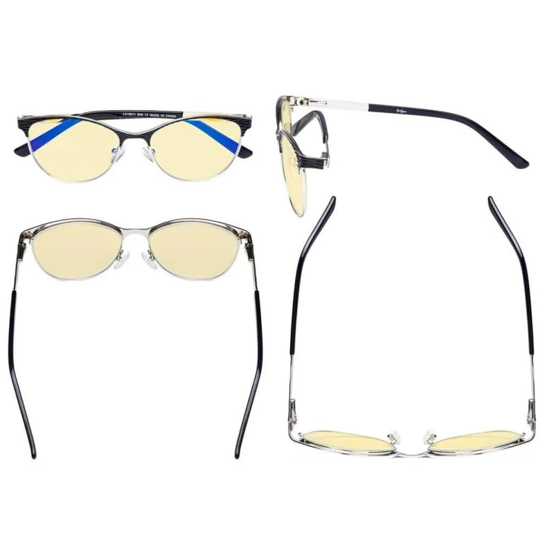 eyekeeper.com Cat-eye Blue Light Blocking Eyeglasses LX19011-BB60 Eyeglasses White Smoke Black / without magnification,Purple / without magnification,Red / without magnification