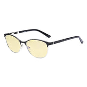 eyekeeper.com Cat-eye Blue Light Blocking Eyeglasses LX19011-BB60 Eyeglasses White Smoke Black / without magnification
