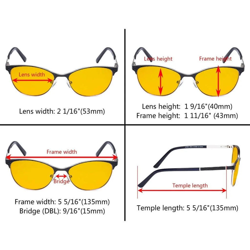 eyekeeper.com Cat-eye Blue Light Blocking Eyeglasses LX19011-BB90 Eyeglasses White Smoke Black / without magnification,Purple / without magnification,Red / without magnification