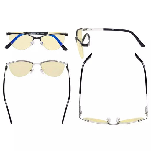 eyekeeper.com Cat-eye Blue Light Blocking Eyeglasses LX19013-BB60 Eyeglasses White Smoke Black / without magnification,Purple / without magnification,Red / without magnification
