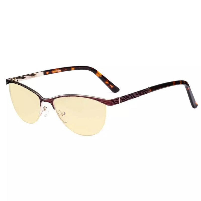 eyekeeper.com Cat-eye Blue Light Blocking Eyeglasses LX19013-BB60 Eyeglasses White Smoke Red / without magnification