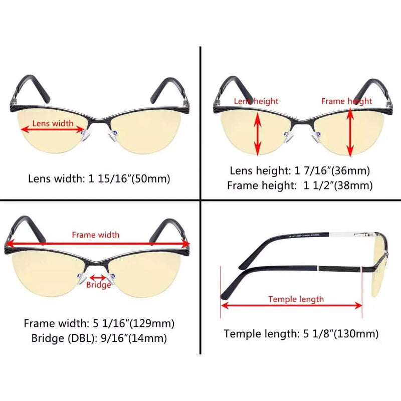 eyekeeper.com Cat-eye Blue Light Blocking Eyeglasses LX19013-BB60 Eyeglasses White Smoke Black / without magnification,Purple / without magnification,Red / without magnification