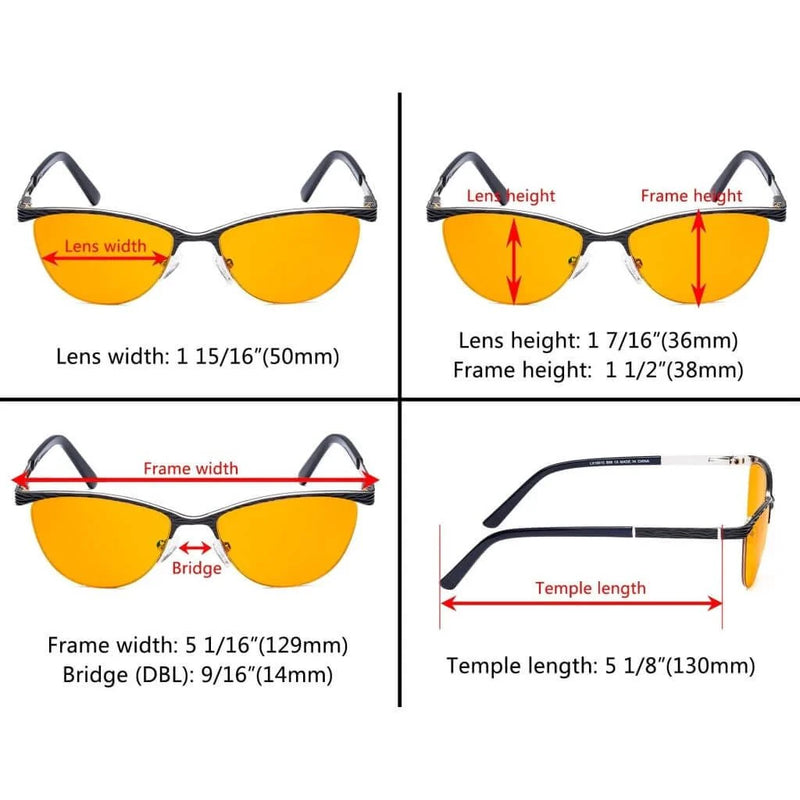 eyekeeper.com Cat-eye Blue Light Blocking Eyeglasses LX19013-BB98 Eyeglasses White Smoke Black / without magnification,Purple / without magnification,Red / without magnification
