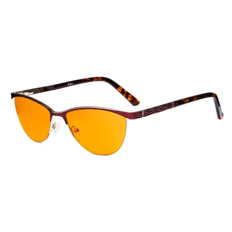 eyekeeper.com Cat-eye Blue Light Blocking Eyeglasses LX19013-BB98 Eyeglasses White Smoke Red / without magnification