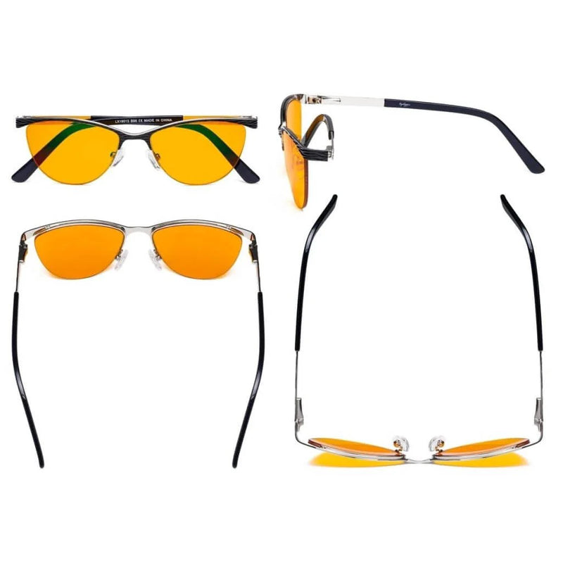 eyekeeper.com Cat-eye Blue Light Blocking Eyeglasses LX19013-BB98 Eyeglasses White Smoke Black / without magnification,Purple / without magnification,Red / without magnification