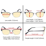 eyekeeper.com Cat-eye Blue Light Blocking Eyeglasses LX19017-BB60 Eyeglasses White Smoke Black Gunmetal / without magnification,Black Red / without magnification,Red Gunmetal / without magnification