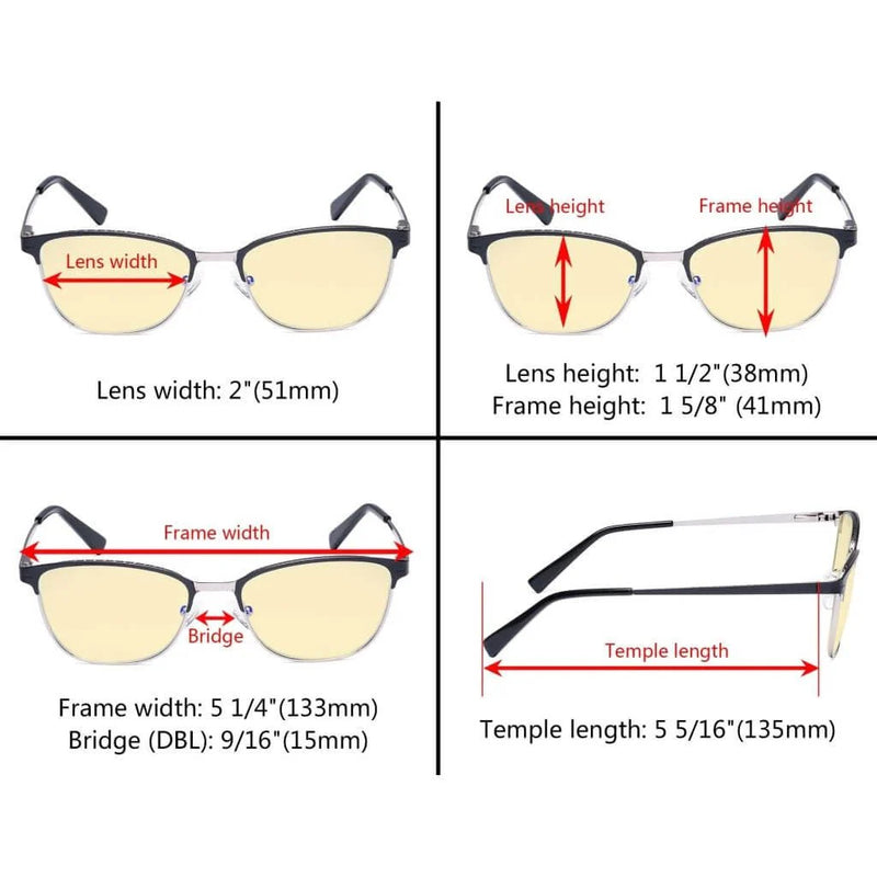 eyekeeper.com Cat-eye Blue Light Blocking Eyeglasses LX19017-BB60 Eyeglasses White Smoke Black Gunmetal / without magnification,Black Red / without magnification,Red Gunmetal / without magnification