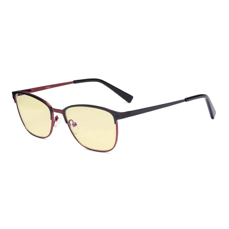 eyekeeper.com Cat-eye Blue Light Blocking Eyeglasses LX19017-BB60 Eyeglasses White Smoke Black Red / without magnification