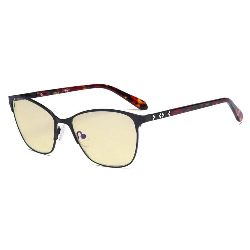 eyekeeper.com Cat-eye Blue Light Blocking Eyeglasses LX19023-BB60 Eyeglasses White Smoke Black / without magnification