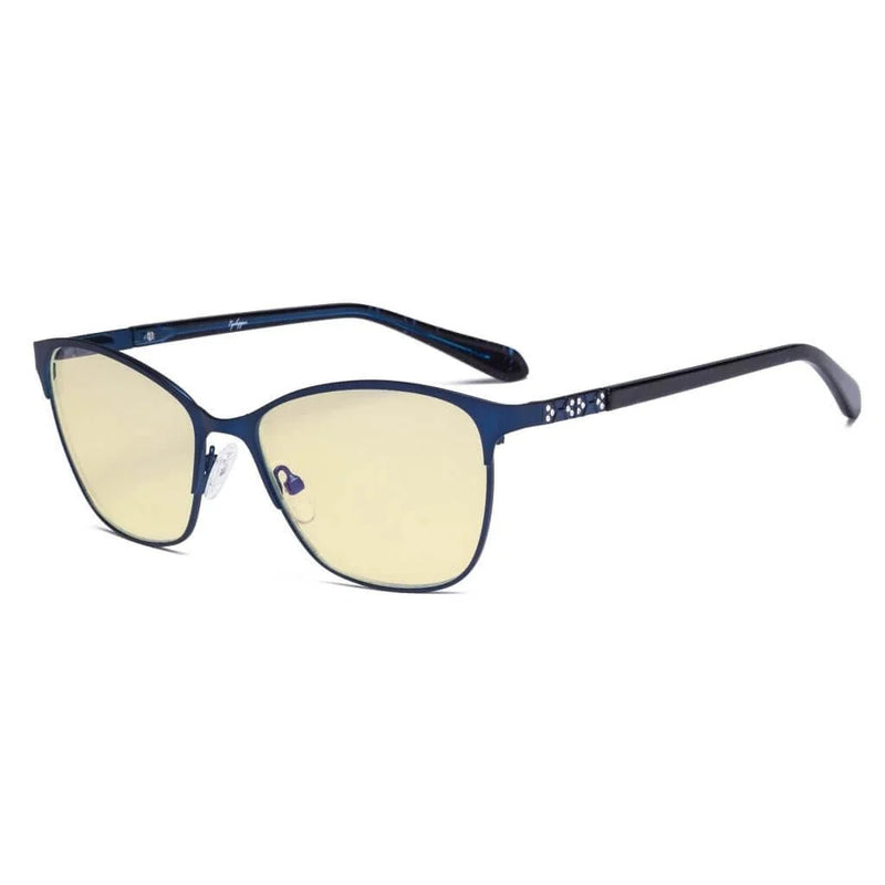 eyekeeper.com Cat-eye Blue Light Blocking Eyeglasses LX19023-BB60 Eyeglasses White Smoke Blue / without magnification