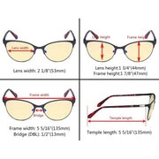 eyekeeper.com Cat-eye Blue Light Blocking Eyeglasses LX19024-BB60 Eyeglasses White Smoke Black / without magnification,Blue / without magnification,Purple / without magnification