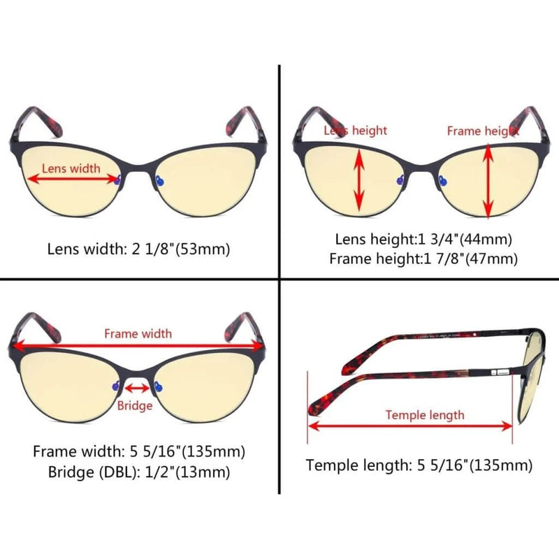 eyekeeper.com Cat-eye Blue Light Blocking Eyeglasses LX19024-BB60 Eyeglasses White Smoke Black / without magnification,Blue / without magnification,Purple / without magnification