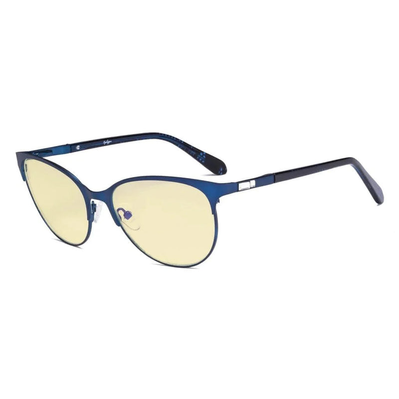 eyekeeper.com Cat-eye Blue Light Blocking Eyeglasses LX19024-BB60 Eyeglasses White Smoke Blue / without magnification
